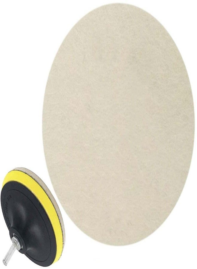 دي آي واي كرافتس مجموعة أدوات يدوية مكونة من قطعتين، وسادة لباد فقط مقاس 4 بوصات، (وسادة لباد فقط) وسادات تلميع من اللباد الصوفي لطحن وتلميع الزجاج والبلاستيك والمعادن والرخام وهياكل السيارات (قطعتان، وسادة لباد فقط مقاس 4 بوصات) - Image 1